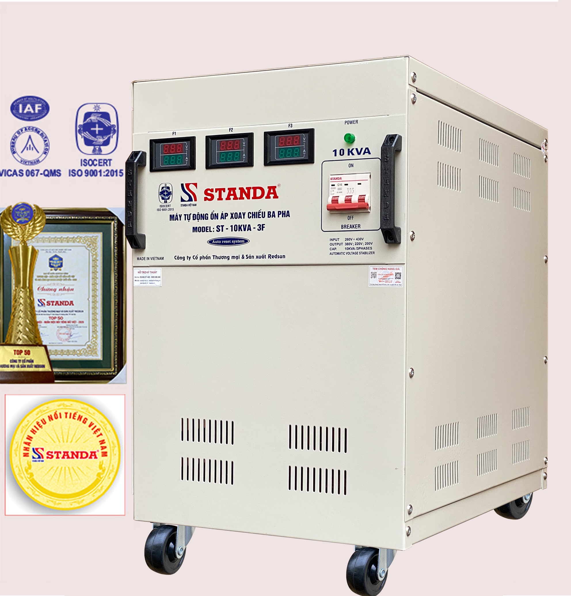 ổn áp Standa 10KVA dải 260V -430V 10KVA 3F 