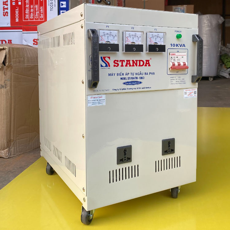 Ảnh máy biến áp tự ngẫu Standa 10KVA 3 pha siêu bền bỉ
