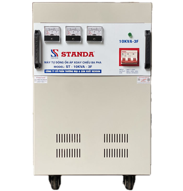 ổn áp Standa 10KVA 3 pha dải 160V -430V dây đồng