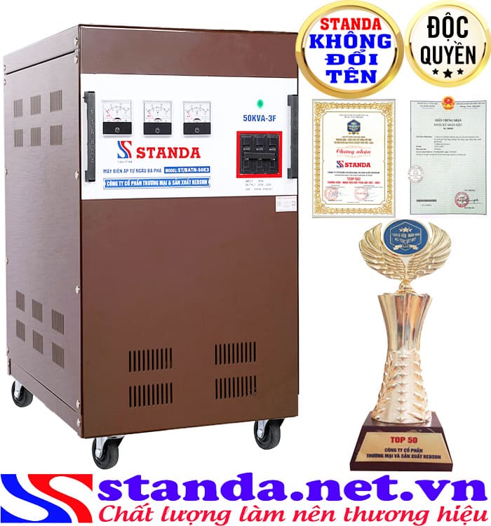 Máy biến áp tự ngẫu 50kva Standa có thiết kế hiện đại hợp xu hướng Máy biến áp tự ngẫu 50kva Standa có thiết kế hiện đại hợp xu hướng