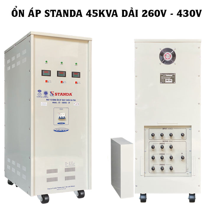 ổn áp Stadna 45kva dải 260V - 430V đồng hồ điện tử giá rẻ