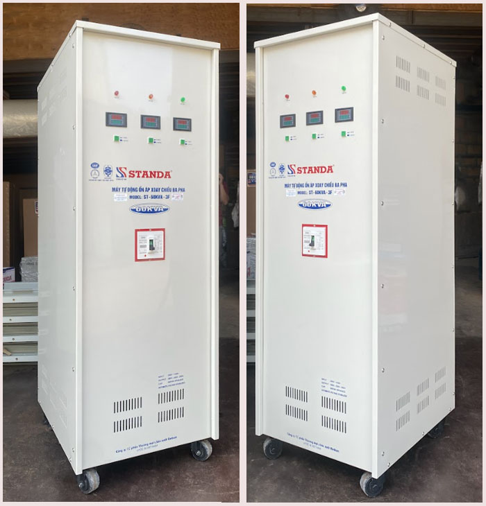 on ap Standa 60KVA 260V-430V dây đồng mặt trước máy
