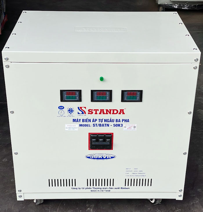 biến áp tự ngẫu Standa 50Kva dong ho dien tu the he moi