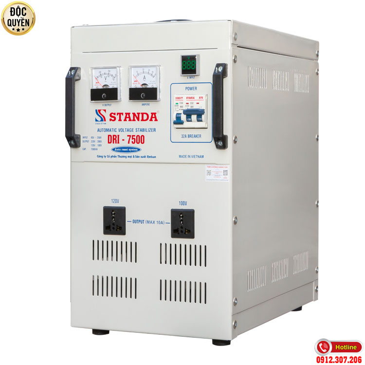 Ổn áp Standa 7.5KVA điện áp 90V - Máy tự động ổn áp đa chức năng thế hệ mới Standa 2021