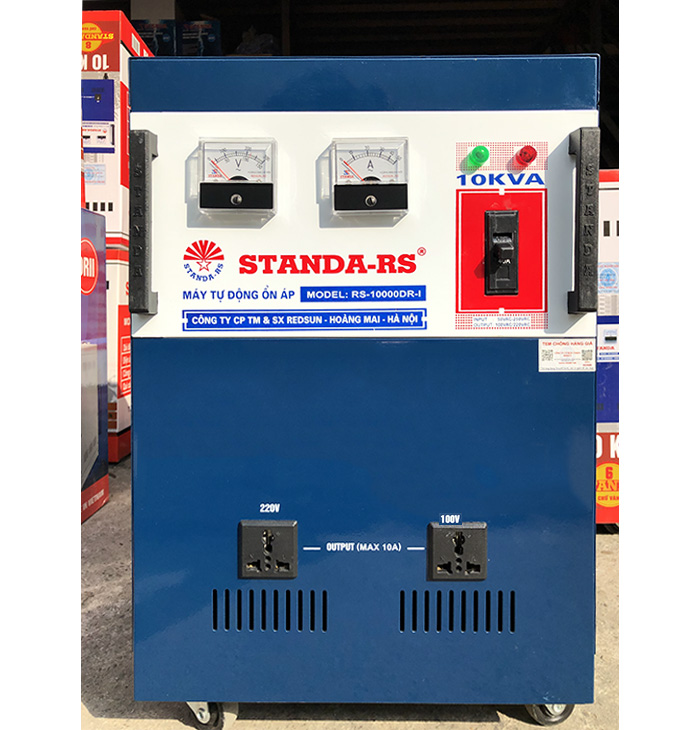 Hình ảnh thực tế ổn áp STANDA-RS 10KVA dải 50v 2 ổ cắm