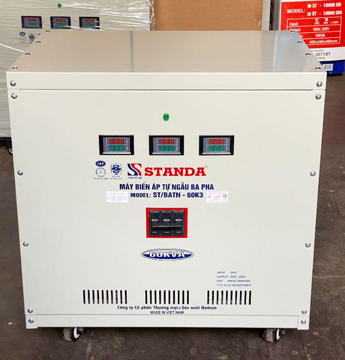 Biến áp tự ngẫu Standa 60KVA điện áp 380V -220V -200V 3 pha