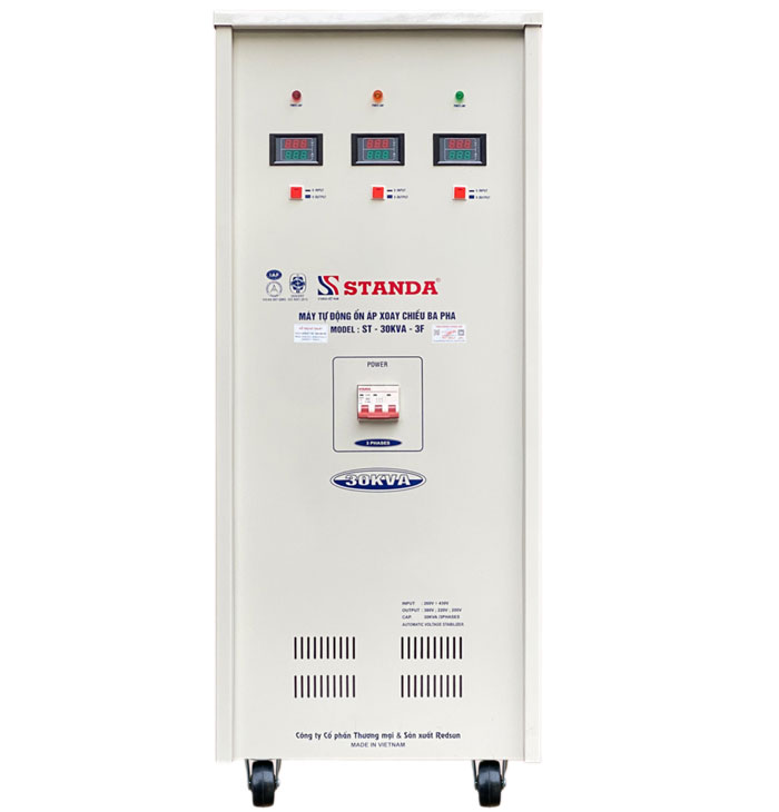 Ảnh ổn áp Standa 30KVA 3 pha với mẫu báo giá máy 3 pha