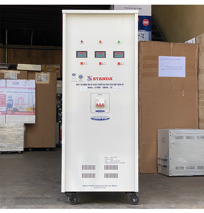 Máy ổn áp biến áp 3 pha vào 380V ra 220V 30KVA STANDA