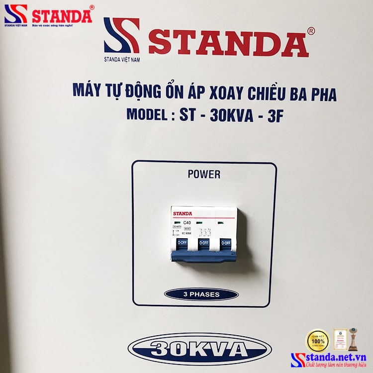 Đặc điểm của ổn áp 30KVA 3 pha STANDA dải 260V - 430V dây đồng
