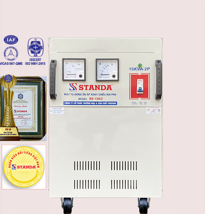 Ổn áp Standa 2 pha lửa 15KVA dây đồng 100%