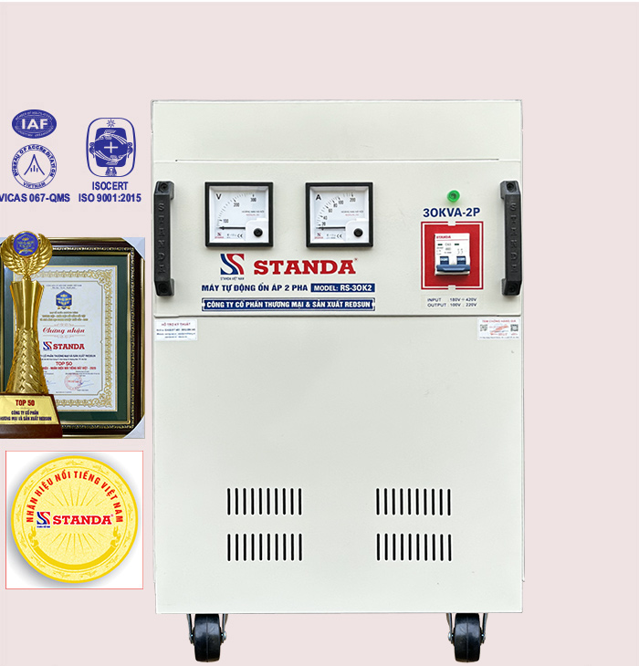 Ổn áp 2 pha lửa Standa 30KVA chính hãng dây đồng 100%