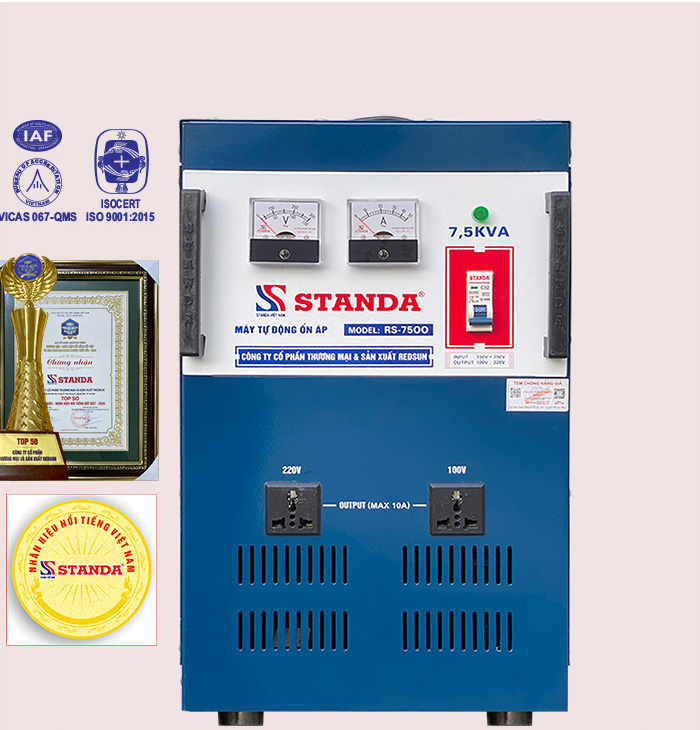 Ổn Áp Standa 7.5kVA Dải 150V-NEW