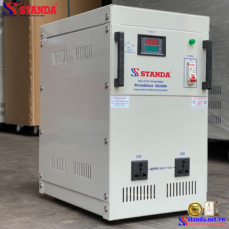máy biến áp cách ly Standa 5KVA dải điện áp 220V-220V-110V dây đồng 