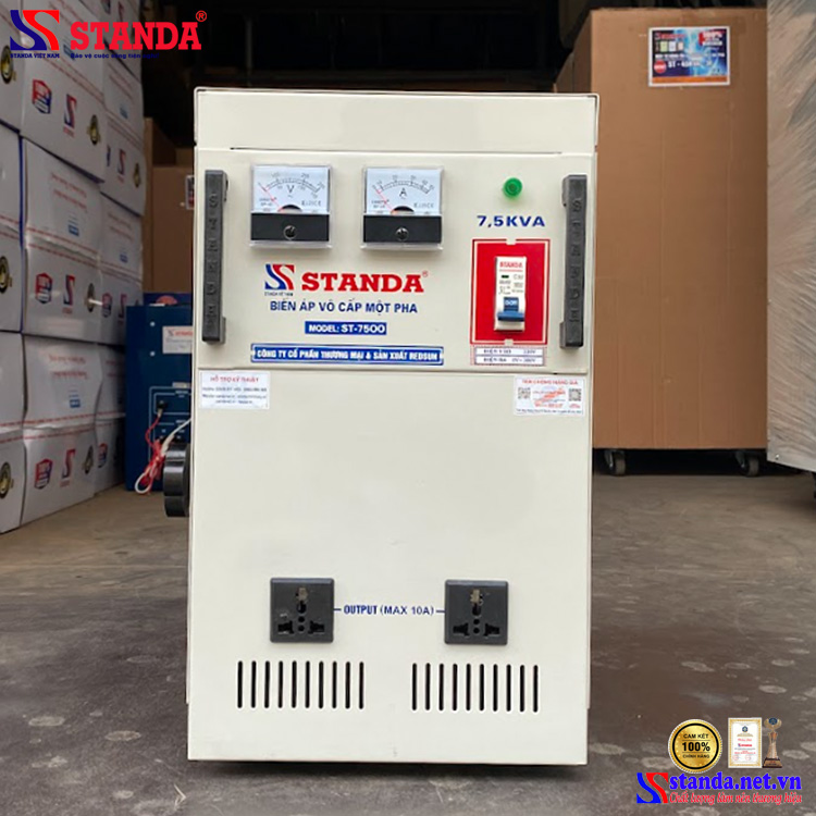 máy biến áp vô cấp STANDA 7.5KVA điện áp 220V-300V