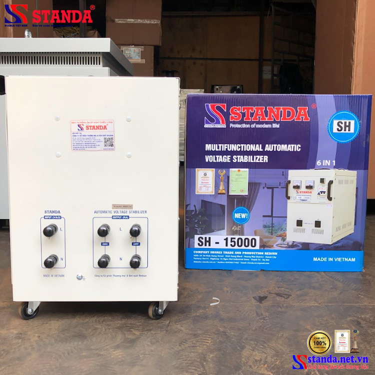 ổn áp Standa 15KVA đa chức năng dải điện áp 150V -250V dây đồng 100% 