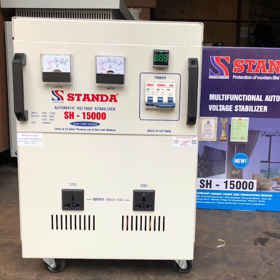 máy ổn áp Standa 15KVA đa chức năng thế hệ mới dây đồng 