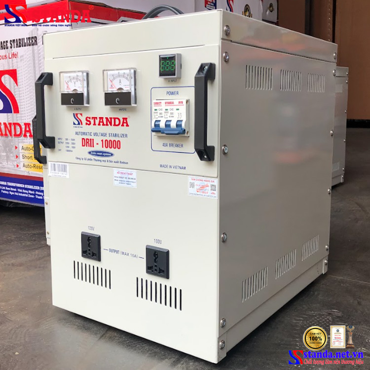 Máy ổn áp tự động đa chức năng Standa 10KVA dải 50V -250V Standa dây đồng 100%