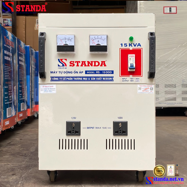 ổn áp Standa 15KVA điện áp vào 150V - 250V điện áp ra 120V-100V 