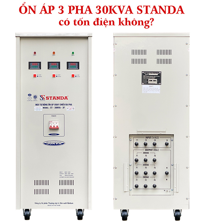 Dùng ổn áp 3 pha 30KVA có tiêu tốn nhiều điện không giải đáp từ A đến Z