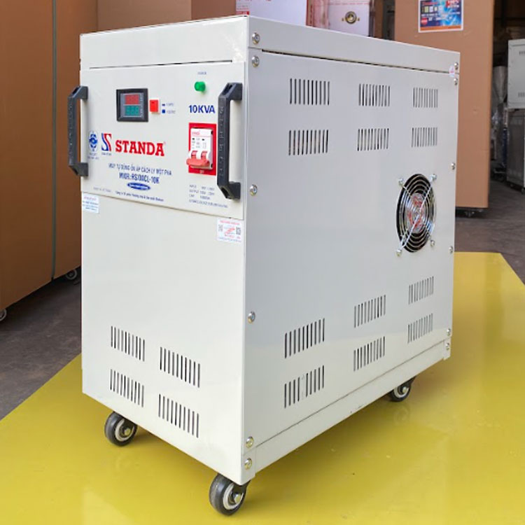 on ap cach ly Standa 10KVA dai 90V-250V day dong mat ngieng cua may 