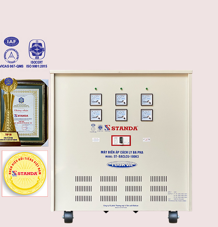 Biến áp cách ly Standa 100kva Input 380v Output 220v-440v-660v dây đồng