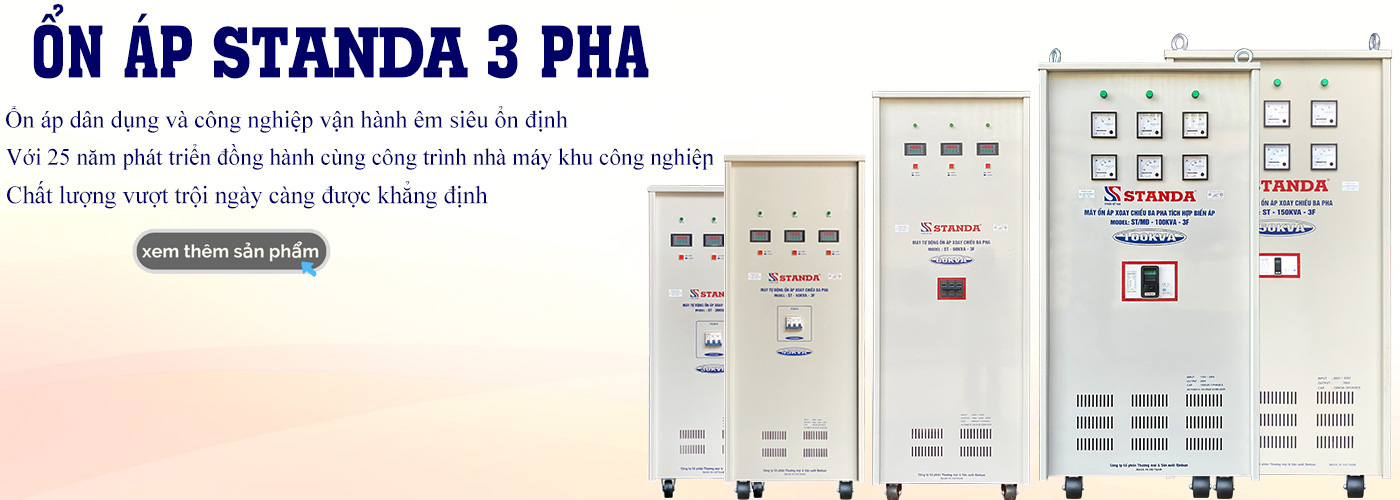 Ổn áp standa 3 pha dây đồng 100% chính hãng