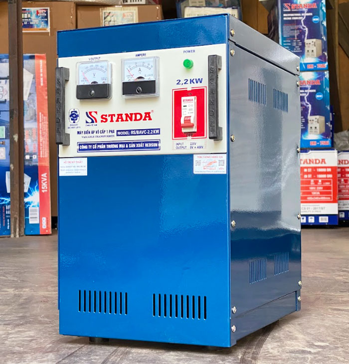 ảnh biến áp vô cấp Standa 2.2Kw dây đồng siêu bền bỉ 