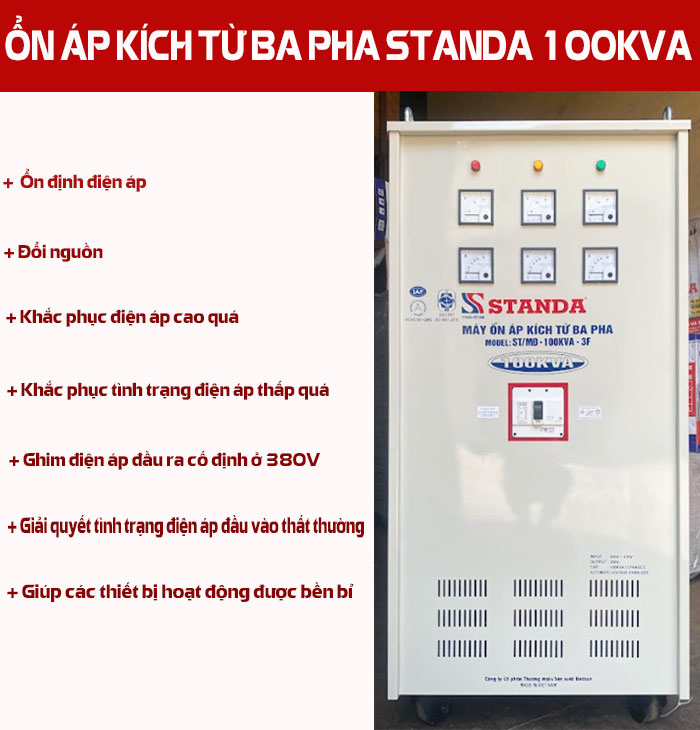 ổn áp kích từ 3 pha Standa 100KVA dây đồng