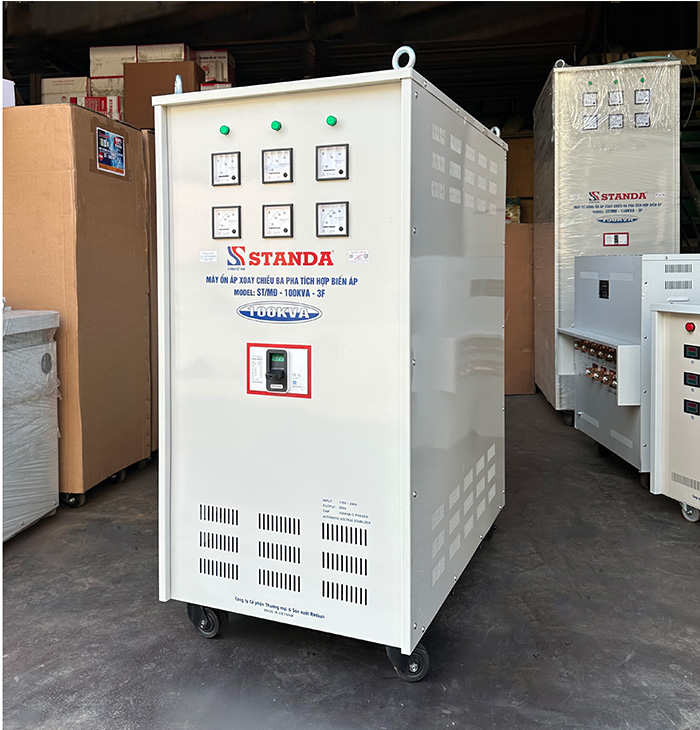Ổn áp 100kva tích hợp thương hiệu STANDA mặt