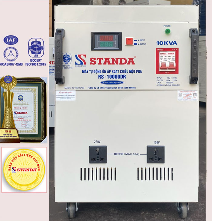 on ap Standa 10KVA dien ap 90V-250V day dong ben bi 