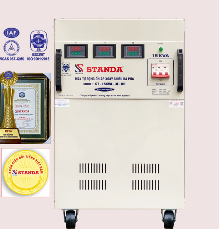 ổn áp Standa 15KVA 3 pha dây đồng 