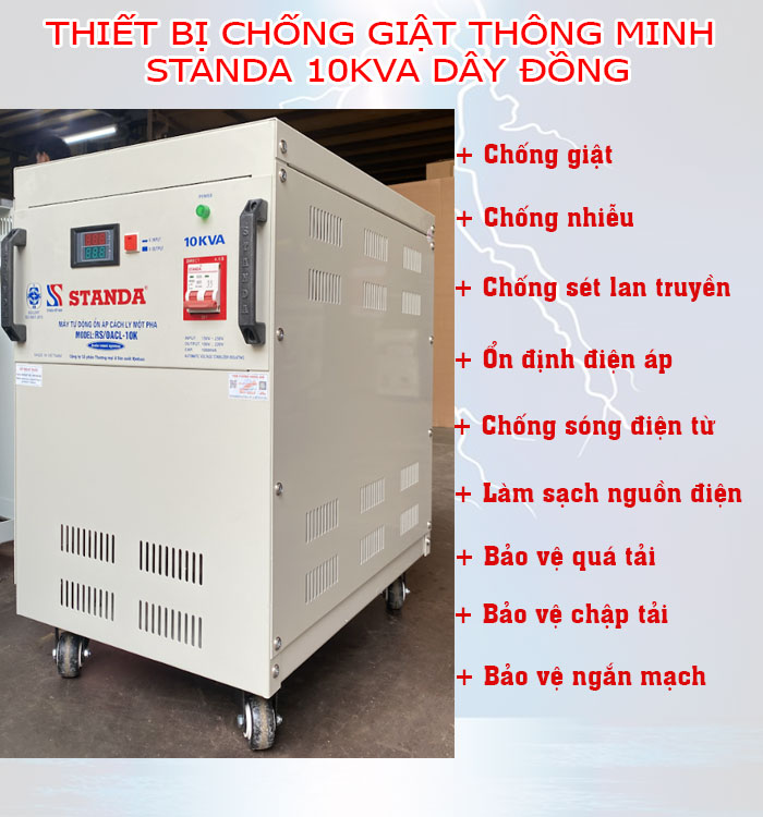 thiết bị chống giật cho gia đình thông minh STANDA 10KVA