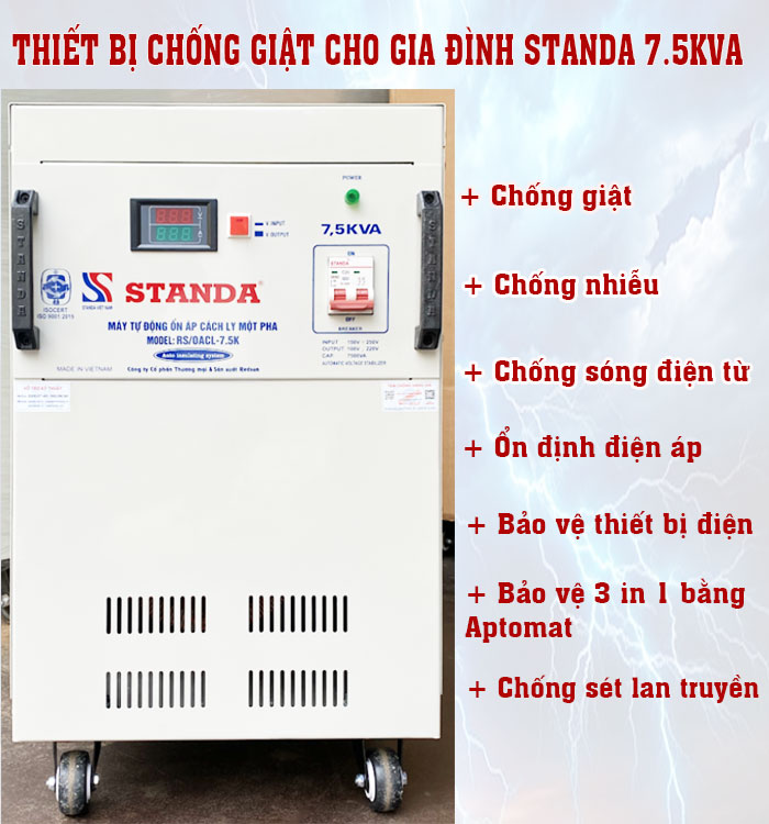 thiết bị chống giật Standa 7.5kva ổn áp cách ly