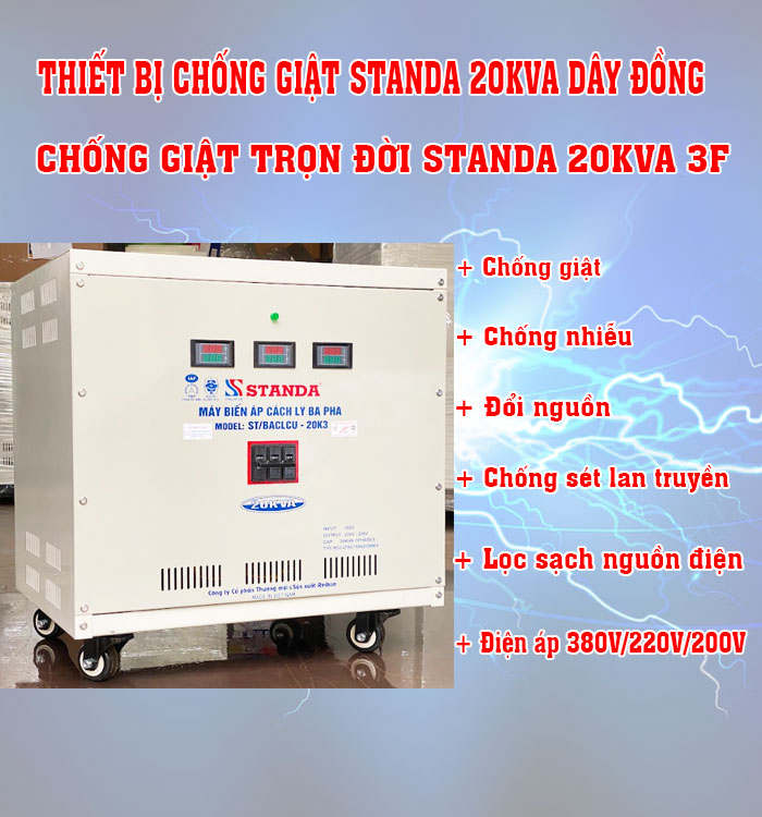 thiết bị chống giật Standa 20KAV 3F mặt nghiêng của máy thiết bị chống giật Standa 20KAV 3F mặt nghiêng của máy