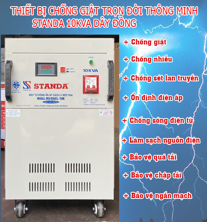 thiết bị chống giật trọn đời thông minh Standa 10KVA siêu bền thiết bị chống giật trọn đời thông minh Standa 10KVA siêu bền