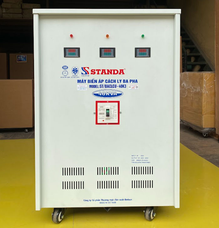 biến áp cách ly dây đồng Standa 40KVA điện áp 380V-403V