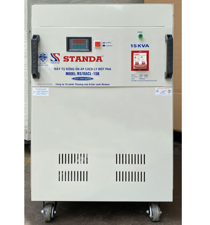 máy tự động ổn áp cách ly 1 pha Standa 15KVA dây đồng