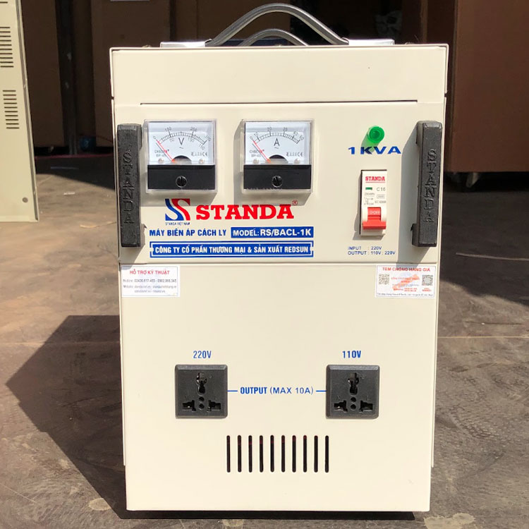 Biến áp cách ly Standa 1KVA điện áp 220V-200V siêu bền bỉ 