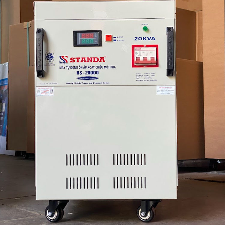 cách đấu nối ổn áp Standa 20KVA dây đồng siêu bền bỉ mat trước máy