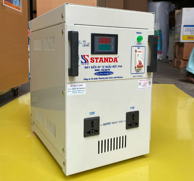 Ứng dụng của máy biến áp trong đời sống và sản xuất ảnh biến áp tự ngẫu Standa dây đồng chính hãng chất lượng cao mặt nghiêng của máy
